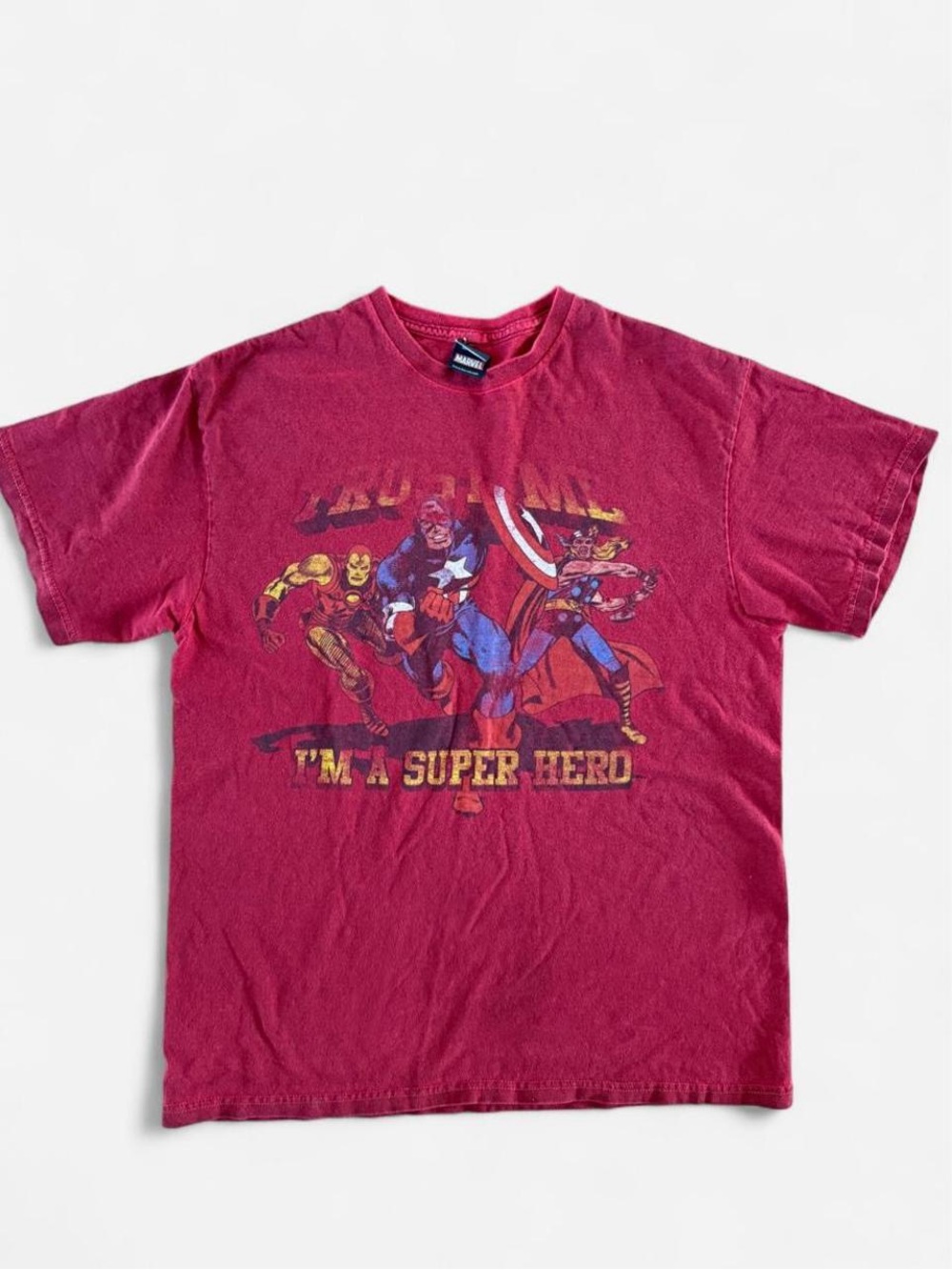 Marvel Red Crewneck Tee with Black Label
